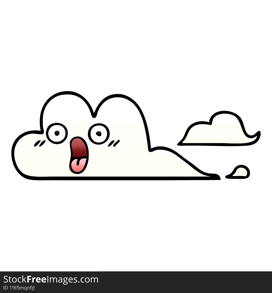 Gradient Shaded Cartoon White Cloud