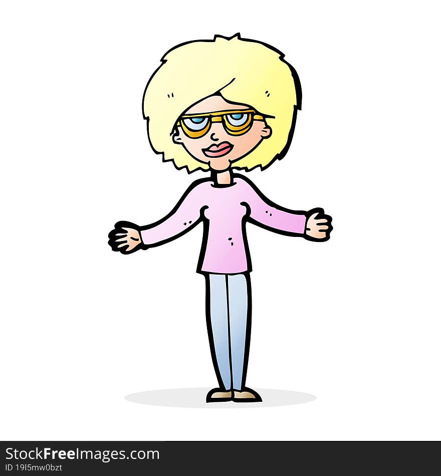 cartoon woman wearing spectacles