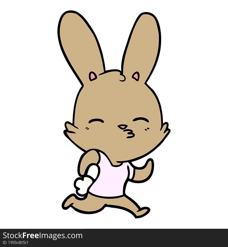 cartoon running rabbit. cartoon running rabbit