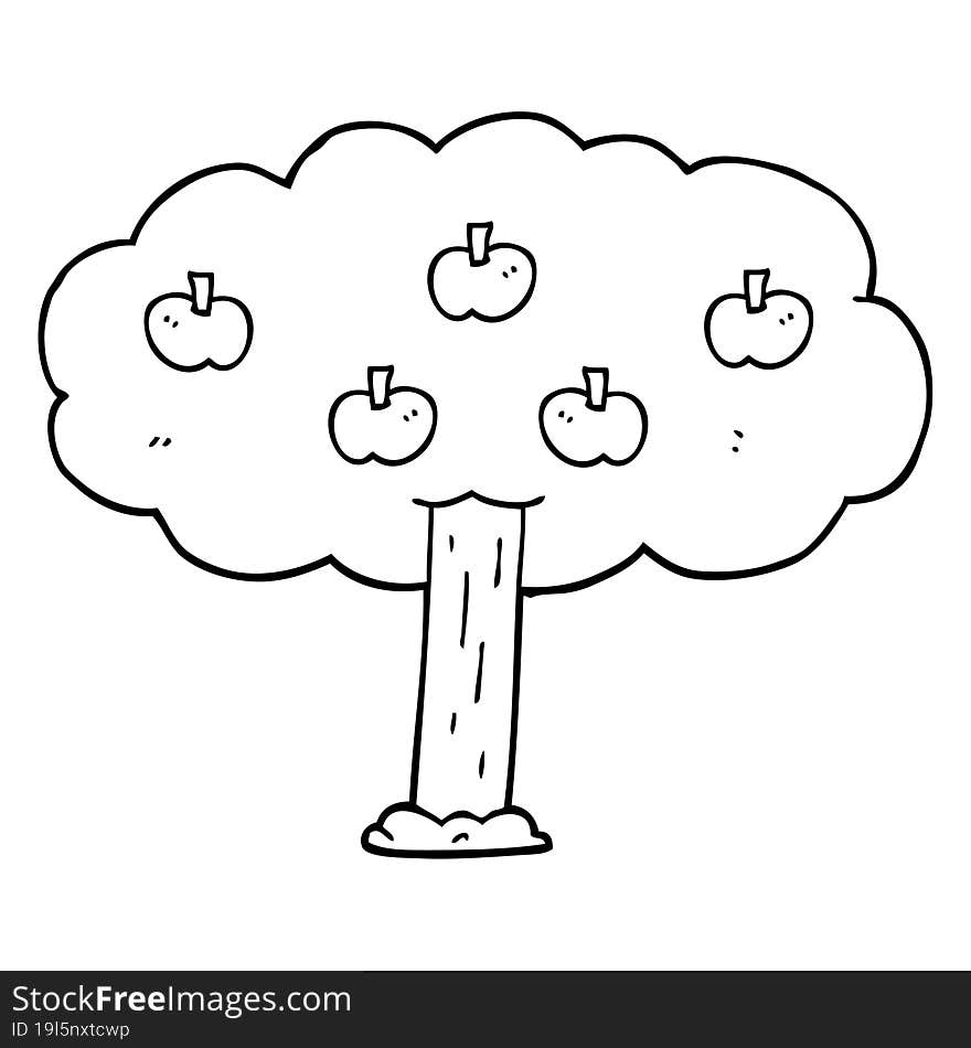 cartoon apple tree