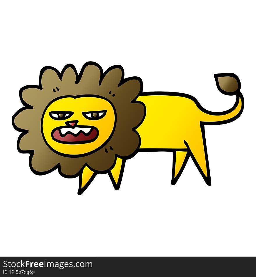 vector gradient illustration cartoon angry lion