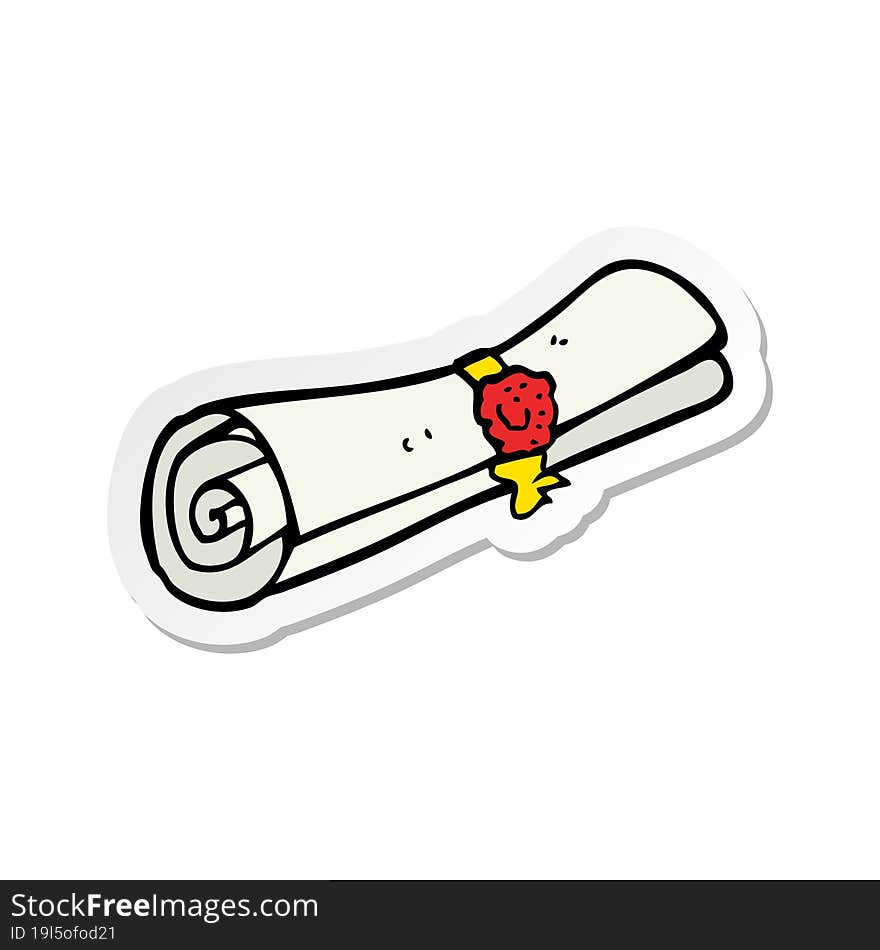 Sticker Of A Cartoon Scroll