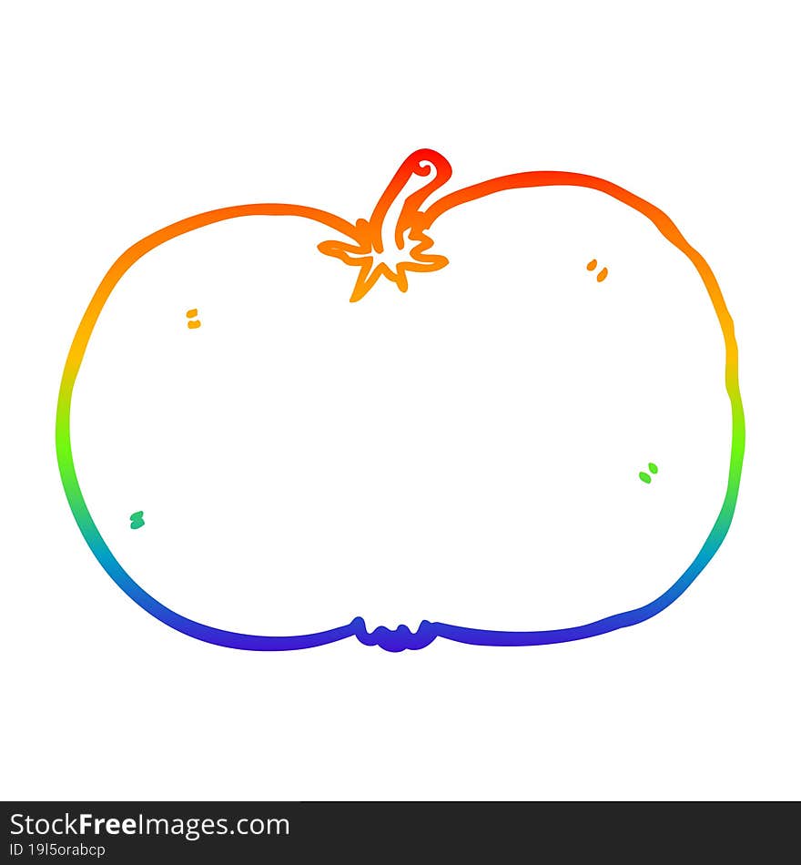 rainbow gradient line drawing cartoon tomato