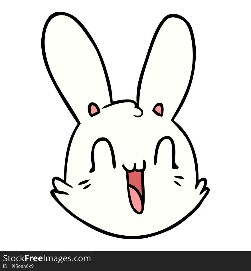 cartoon crazy happy bunny face. cartoon crazy happy bunny face