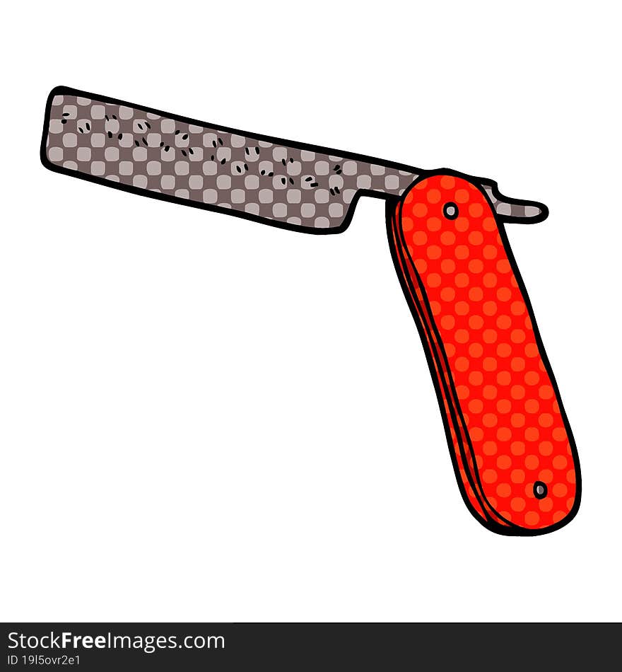 Cartoon Doodle Cut Throat Razor