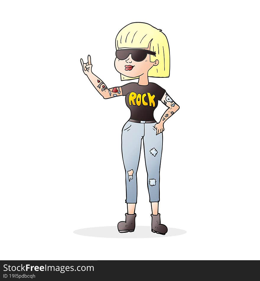 cartoon rock woman