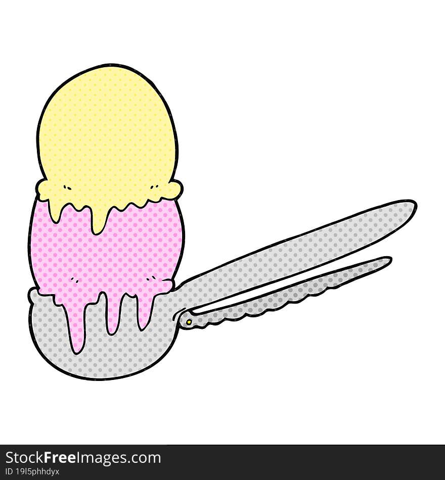 cartoon scoop of ice cream