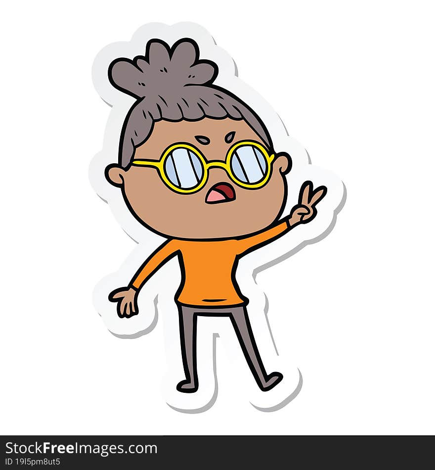 sticker of a cartoon annoyed woman