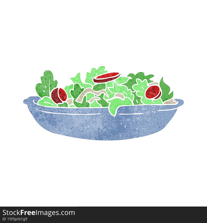 retro cartoon salad