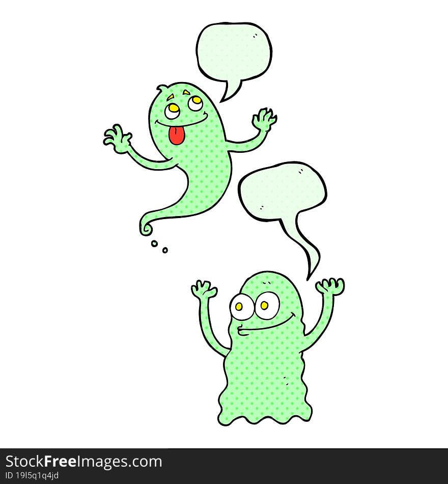 comic book speech bubble cartoon ghosts