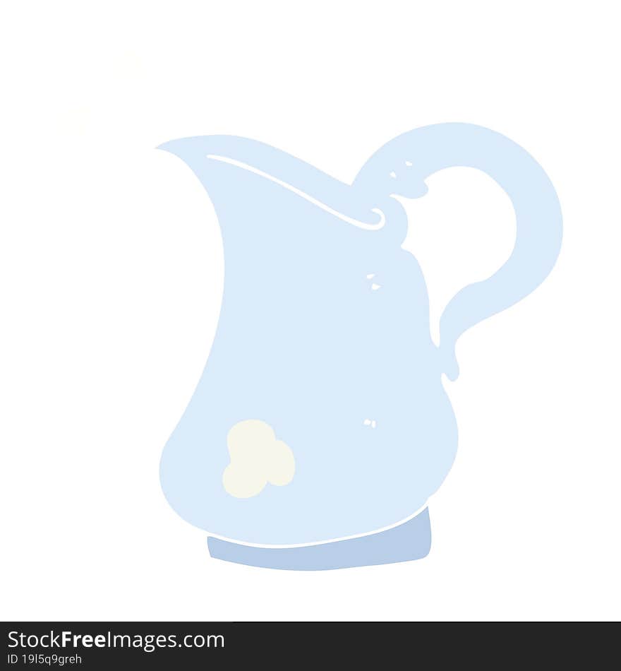 flat color illustration of a cartoon milk jug