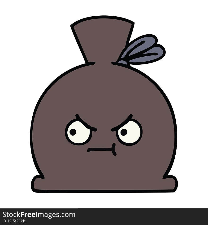 cute cartoon of a sack. cute cartoon of a sack