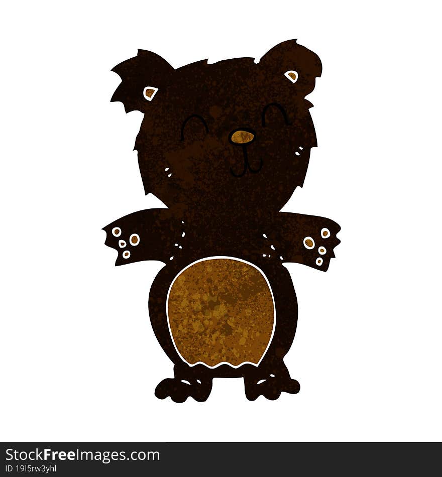 Cartoon Cute Black Bear Cub