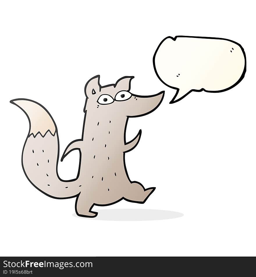 speech bubble cartoon cute wolf