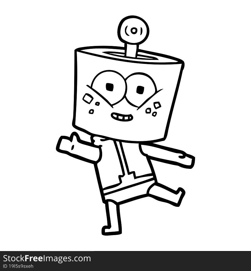 happy cartoon robot dancing. happy cartoon robot dancing