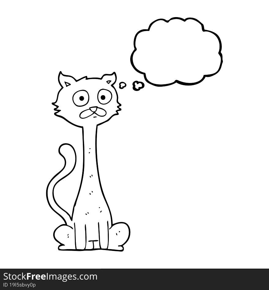 Thought Bubble Cartoon Cat