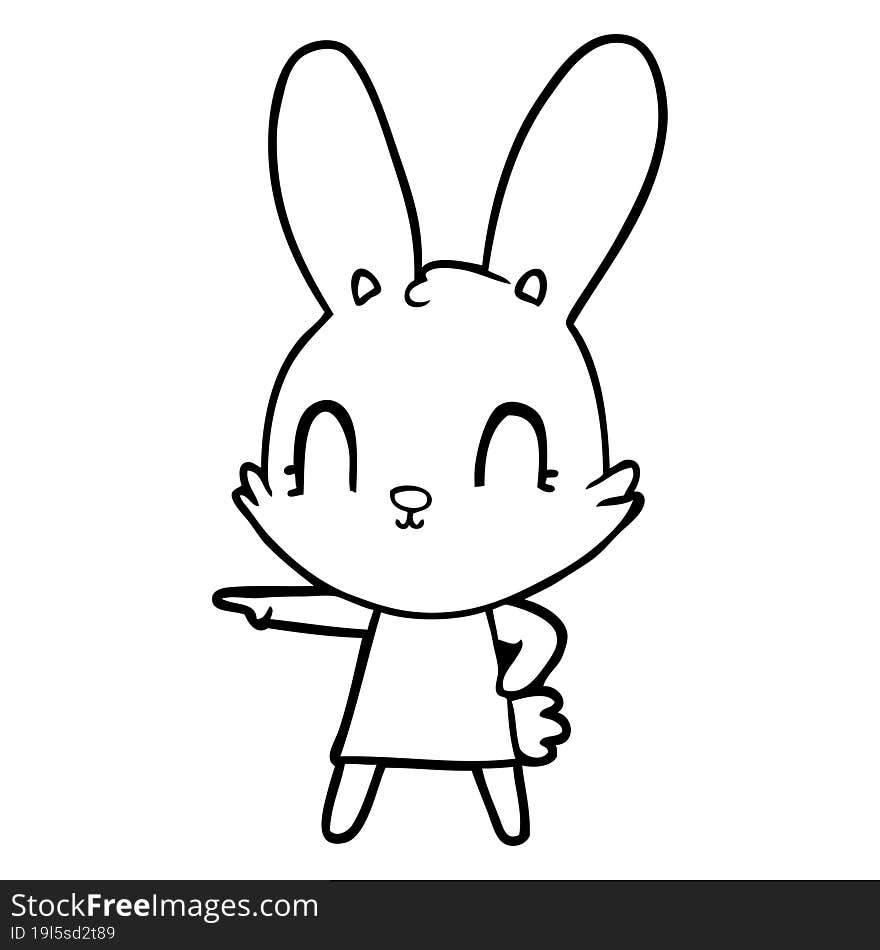 cute cartoon rabbit in dress. cute cartoon rabbit in dress