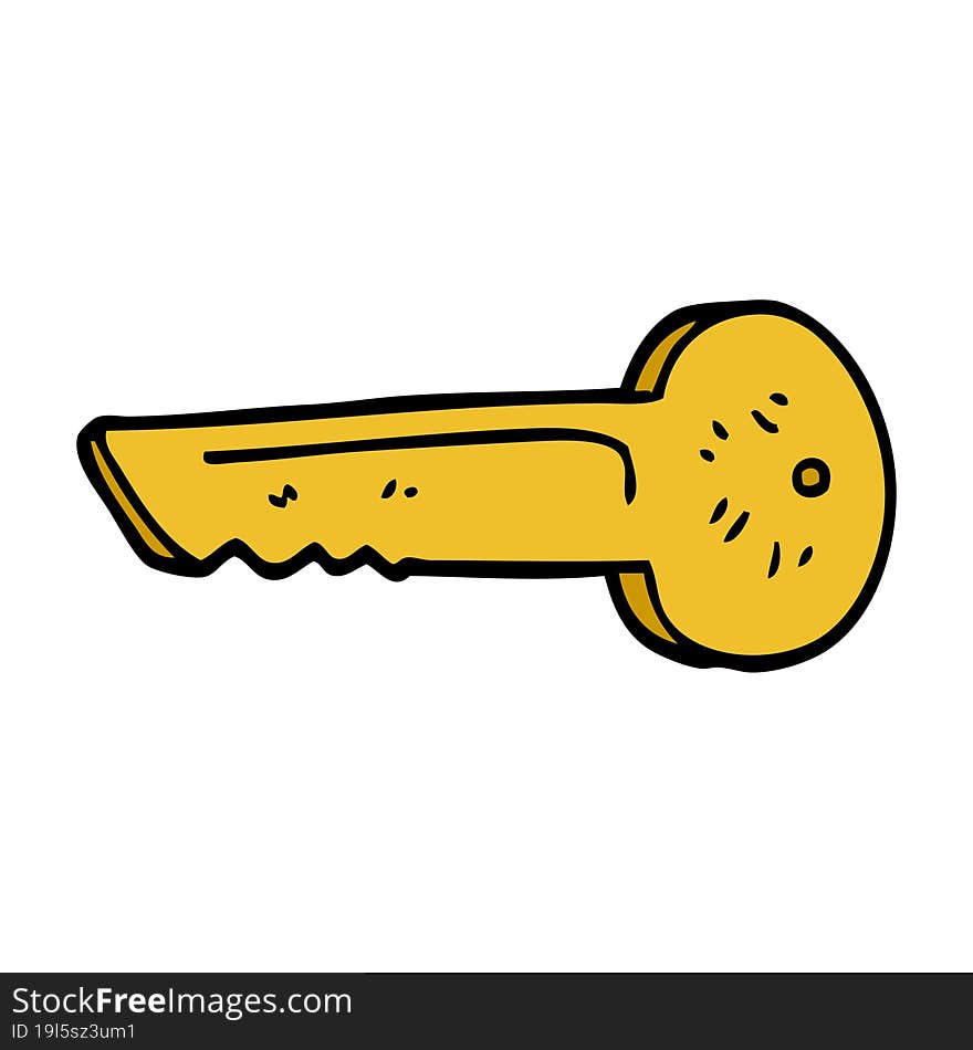 cartoon doodle gold key