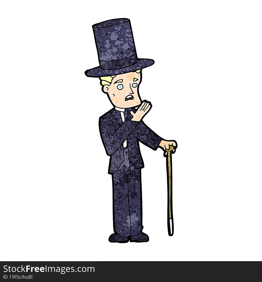 Cartoon Man Wearing Top Hat