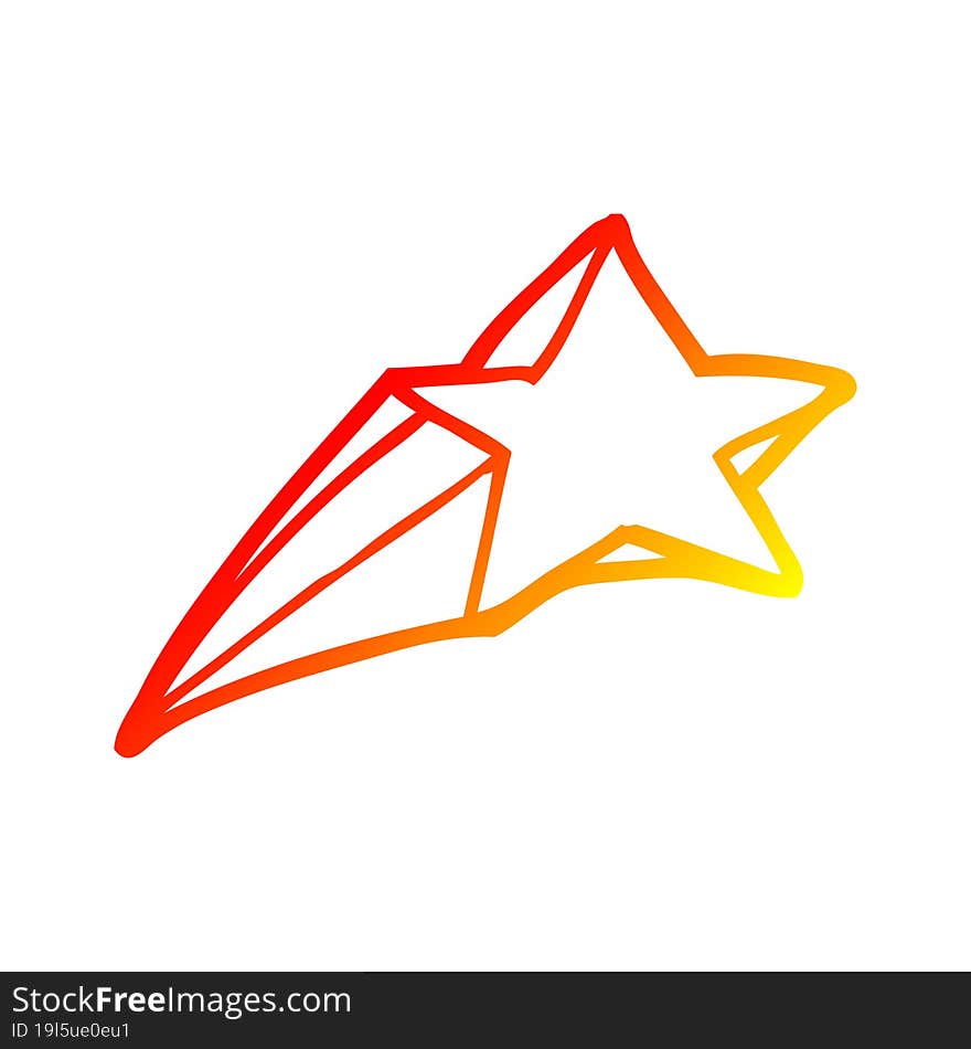 warm gradient line drawing shooting star decorative cartoon