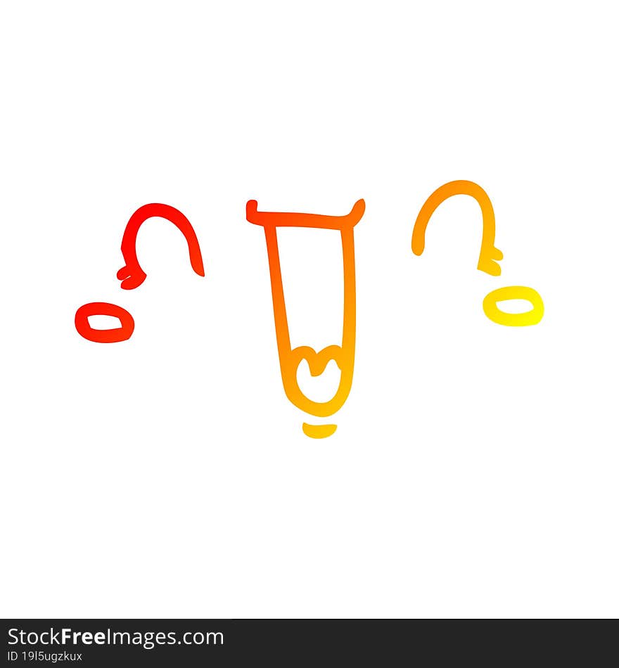 warm gradient line drawing happy cartoon face