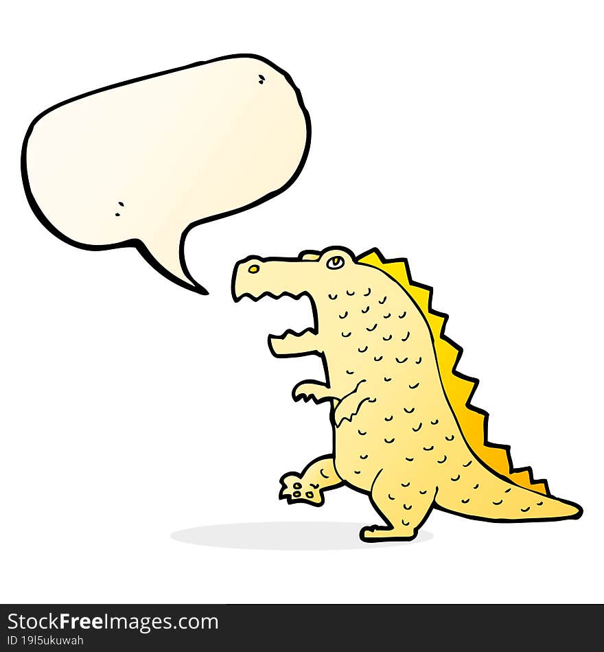 cartoon dinosaur with speech bubble