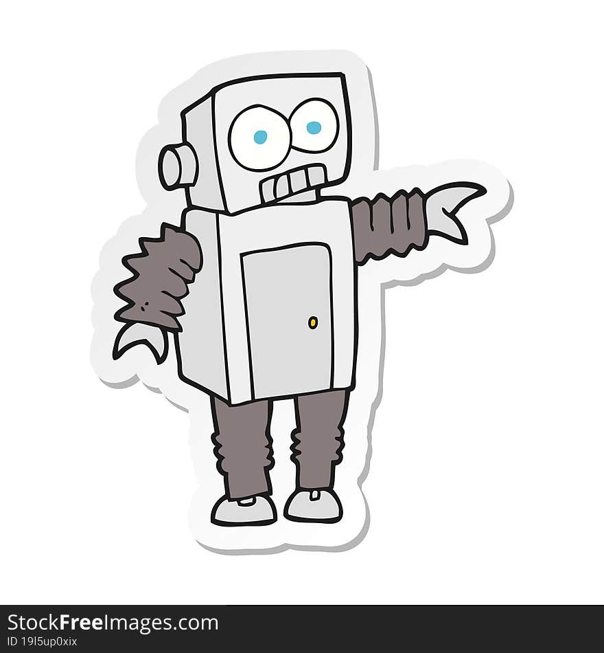 sticker of a cartoon robot