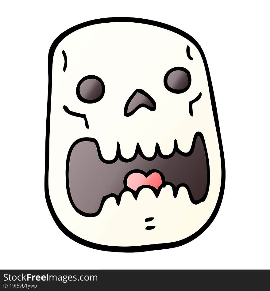 cartoon doodle halloween skull