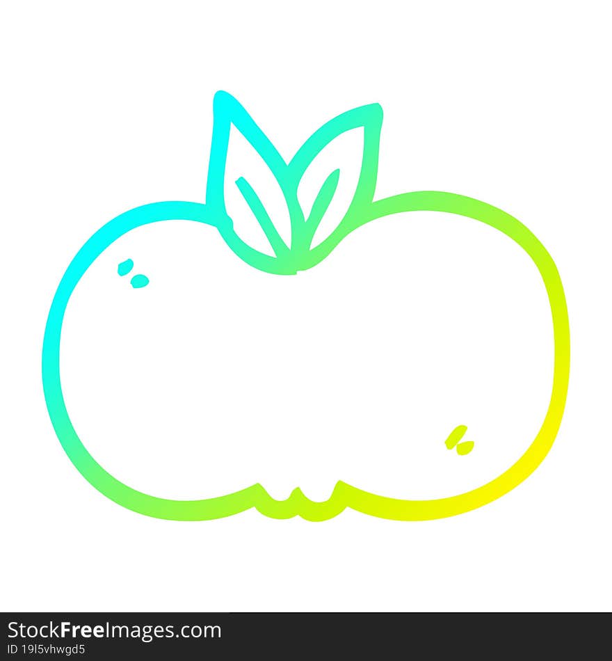 Cold Gradient Line Drawing Cartoon Apple