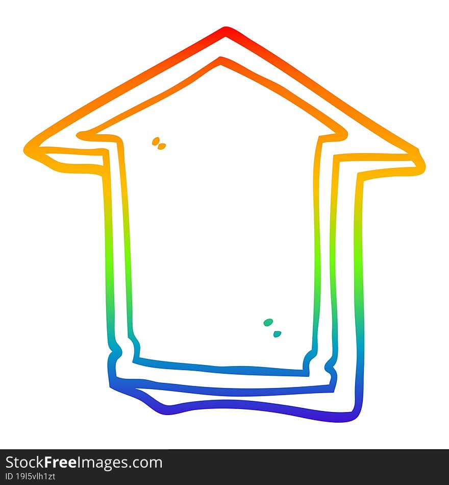 Rainbow Gradient Line Drawing Cartoon Direction Arrow