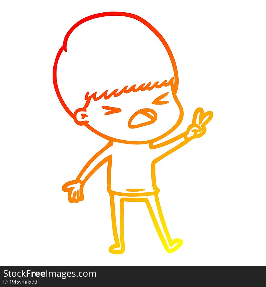 warm gradient line drawing cartoon stressed man