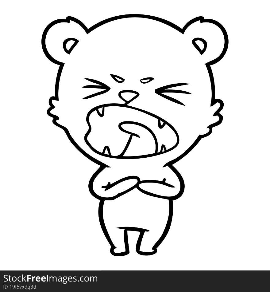 angry cartoon polar bear. angry cartoon polar bear