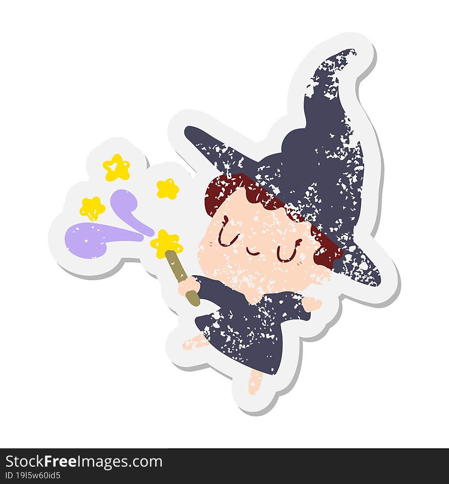 cartoon witch grunge sticker