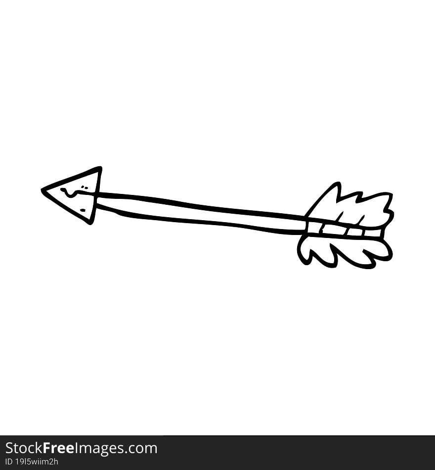 Line Drawing Cartoon Long Arrow