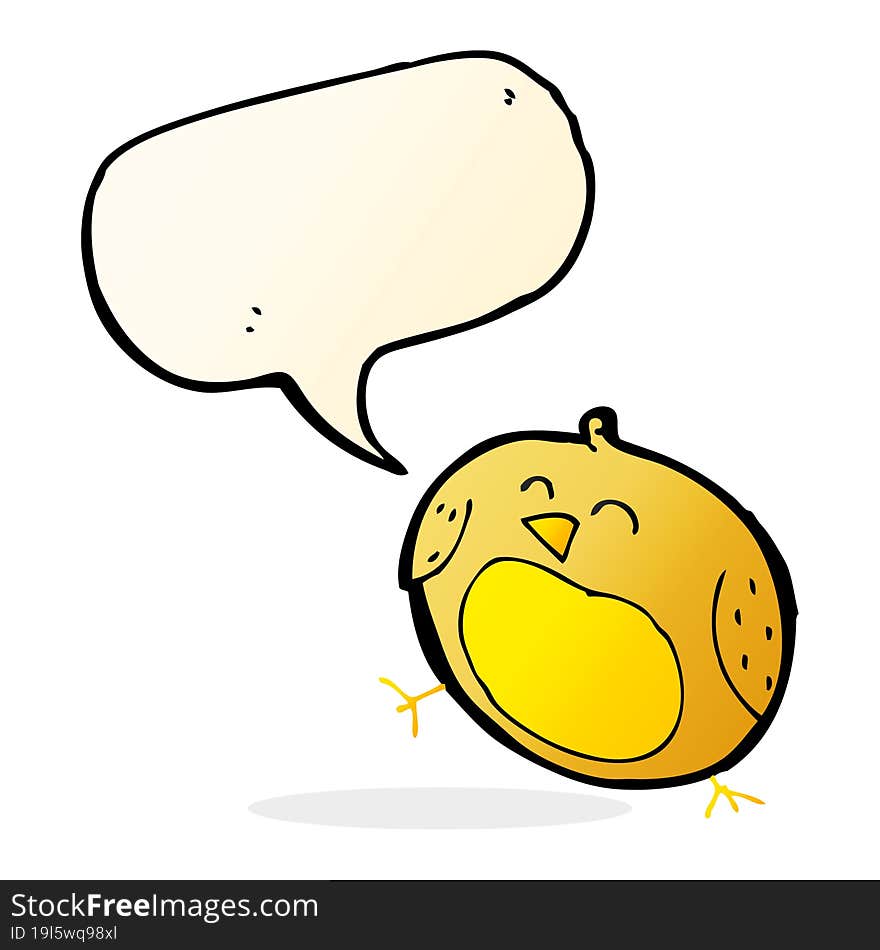 cartoon bird with speech bubble