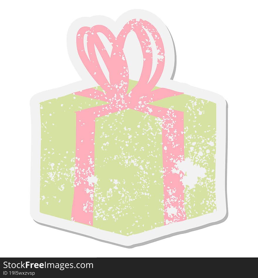 Wrapped Gift Grunge Sticker