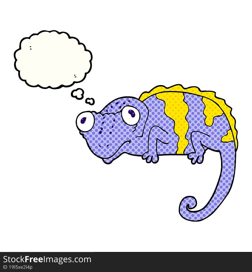 Thought Bubble Cartoon Chameleon