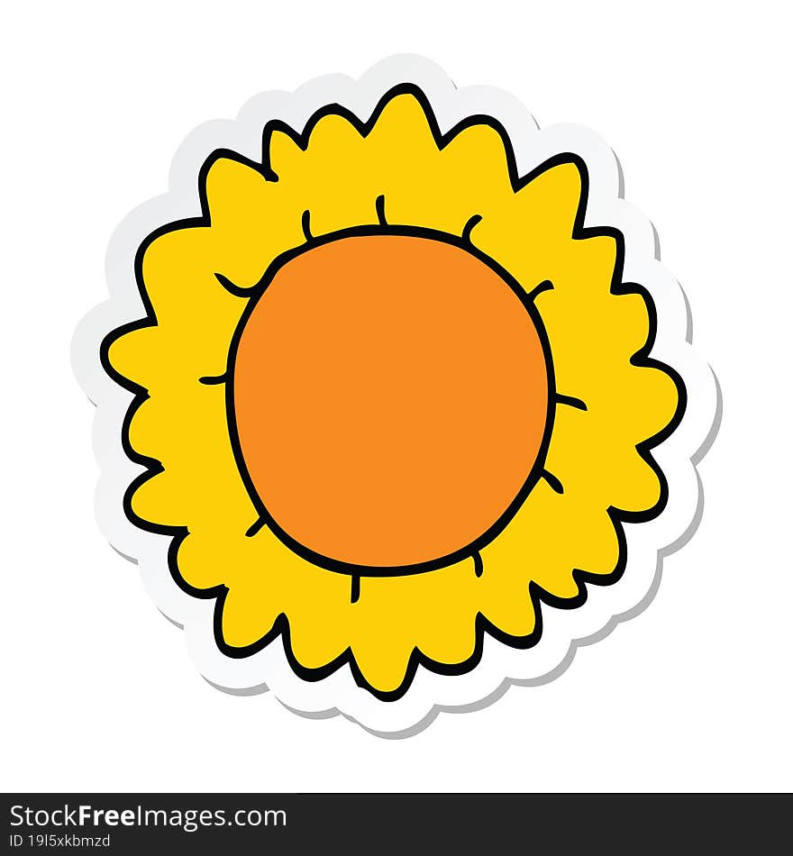 sticker of a cartoon flower