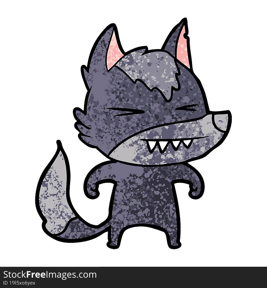 angry wolf cartoon. angry wolf cartoon