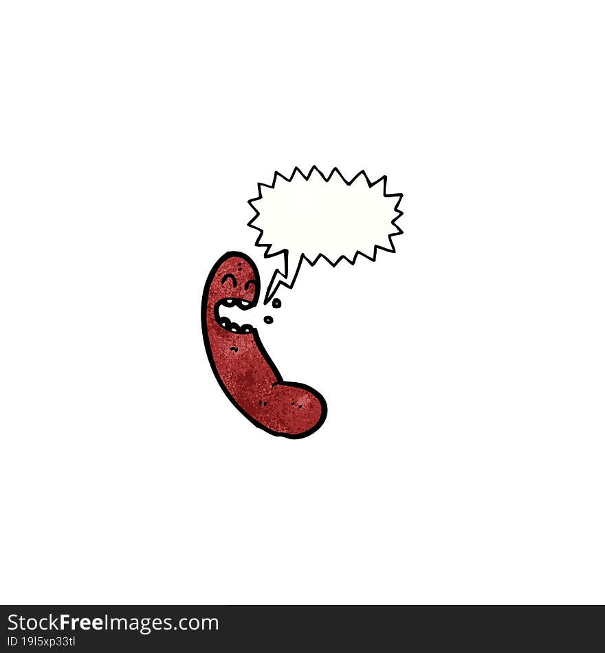 Cartoon Sausage With Speech Bubble