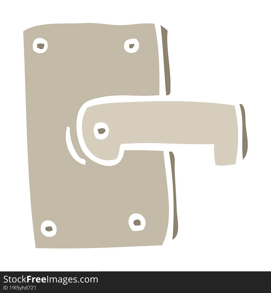 flat color illustration cartoon metal door handle