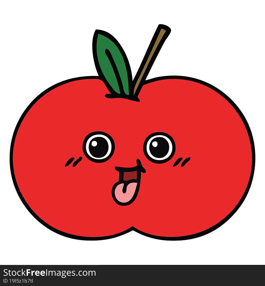 cute cartoon red apple