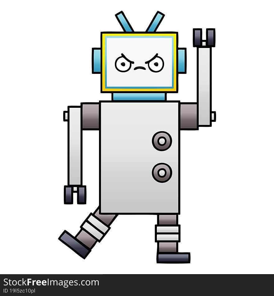 gradient shaded cartoon robot