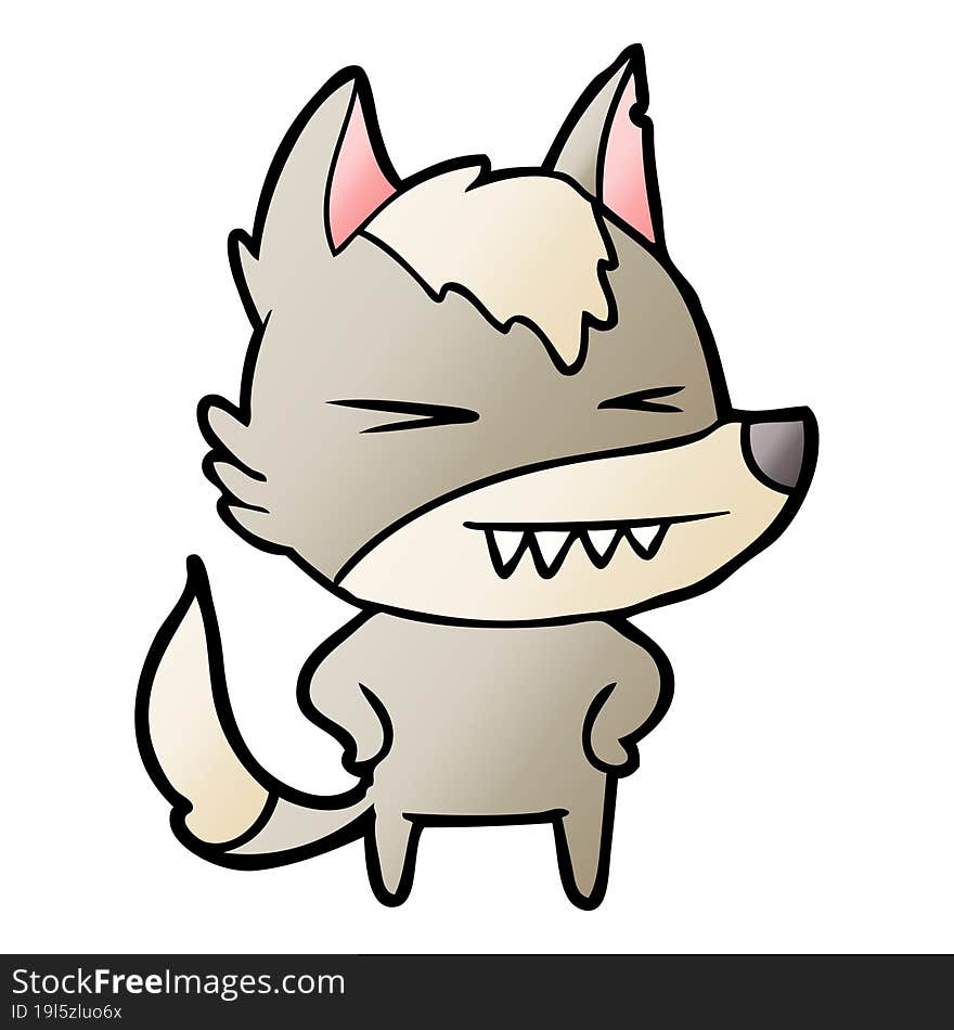 angry wolf cartoon. angry wolf cartoon