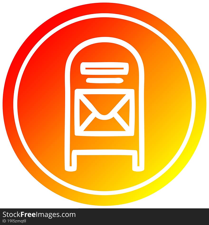 mail box circular in hot gradient spectrum