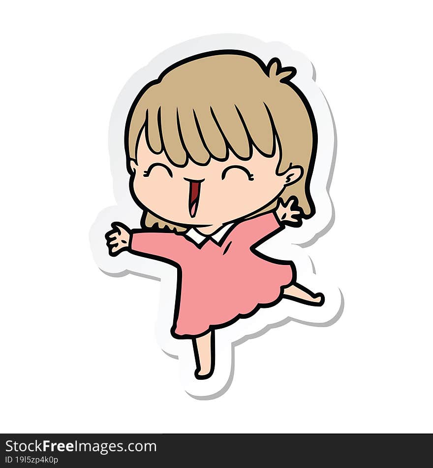 sticker of a cartoon woman