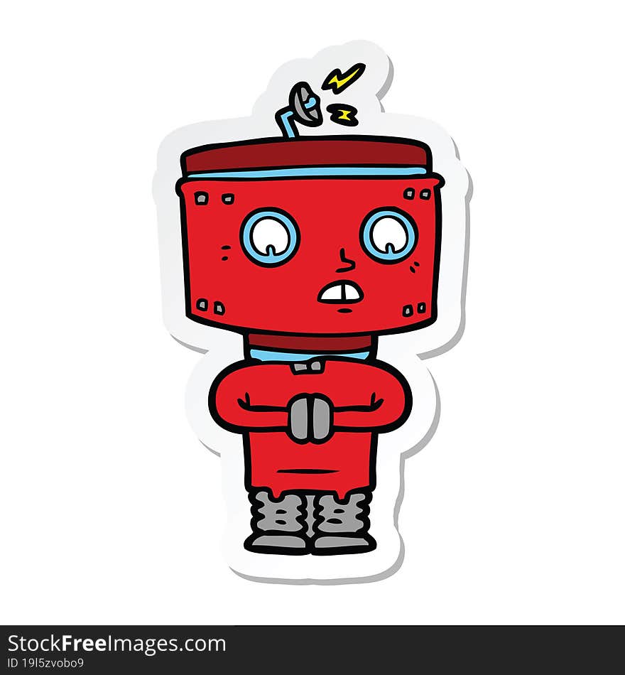 sticker of a cartoon robot