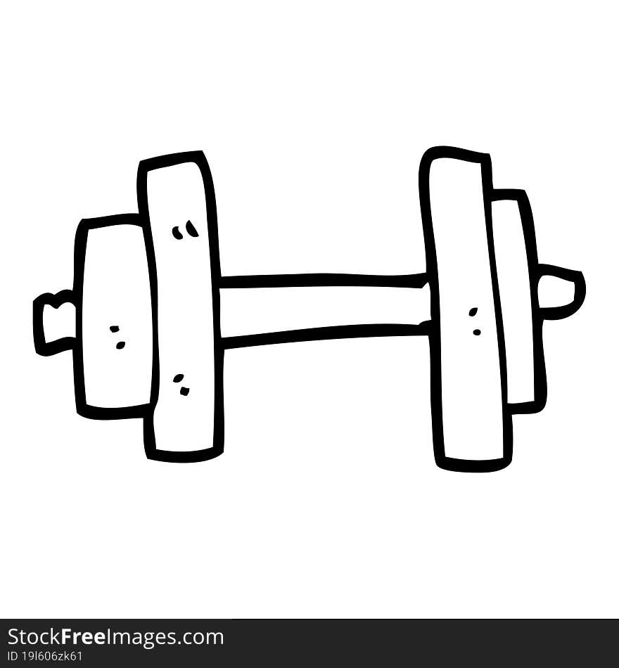 line drawing cartoon gym weights