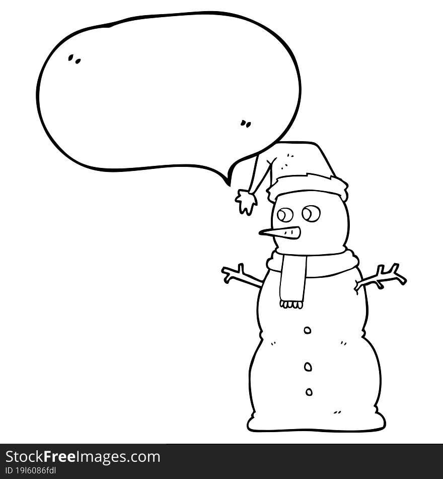 speech bubble cartoon snowman