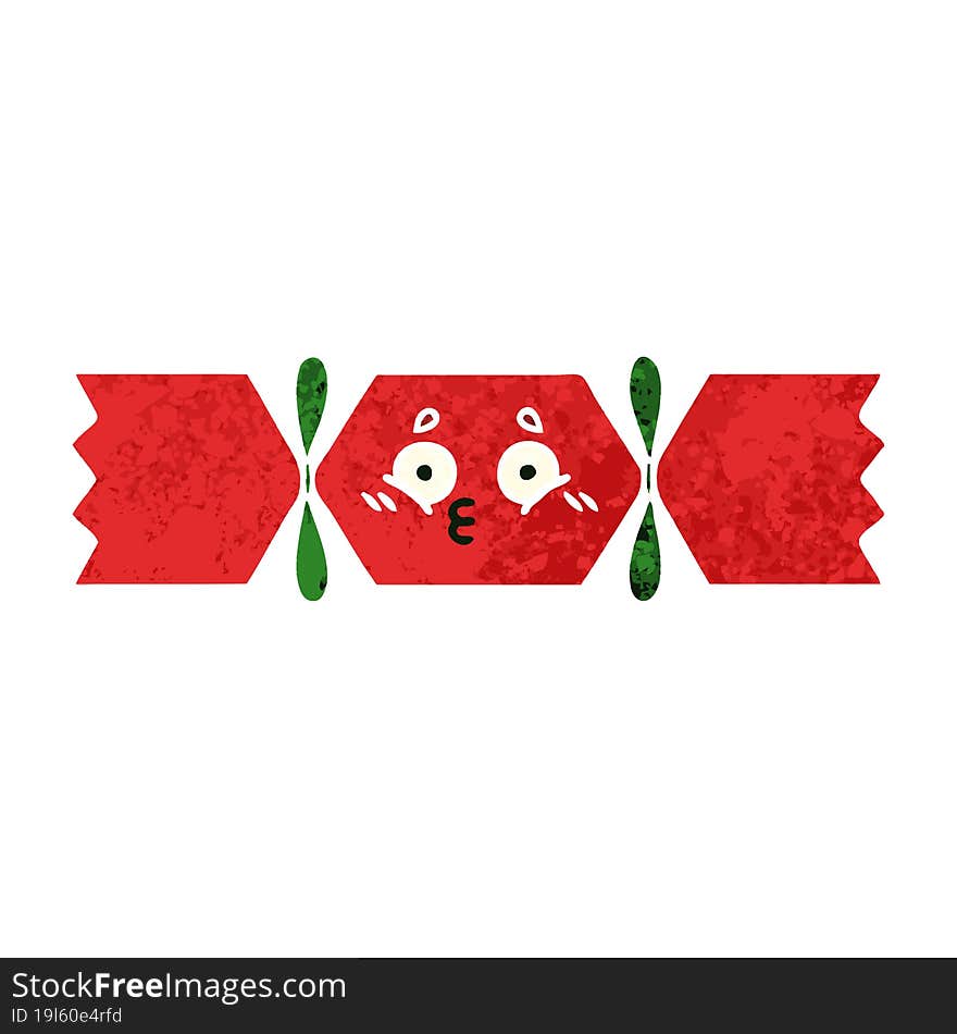 retro illustration style cartoon of a christmas cracker